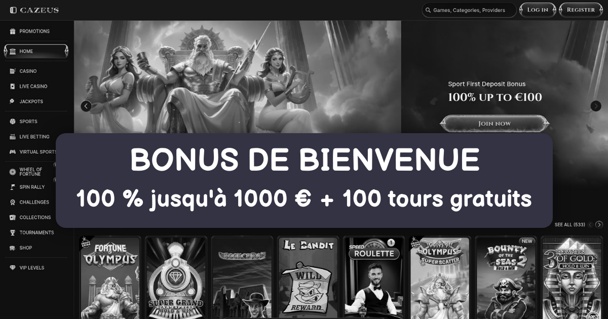 Cazeus Casino welcome bonus