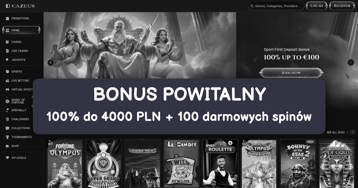 Cazeus Casino welcome bonus