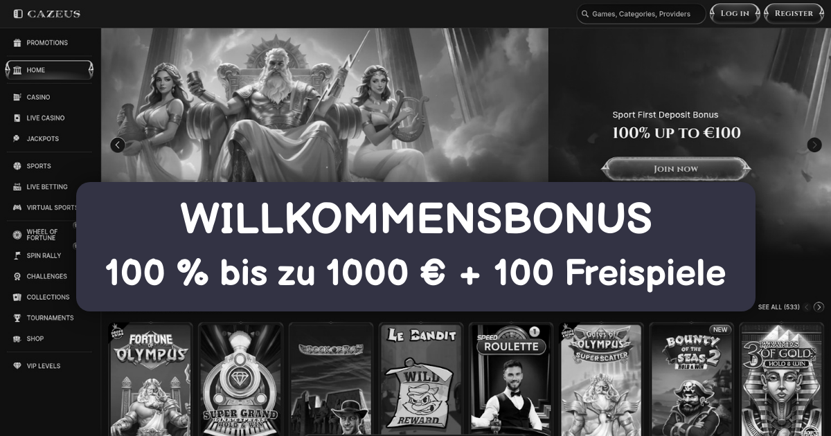 Cazeus Casino welcome bonus